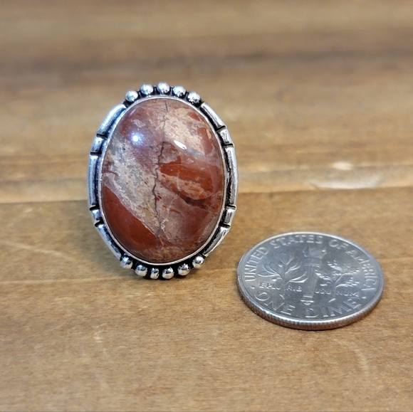 New Red Jasper Ring Women Size 7 Hand Crafted Artisan Native Jewelry Silver 925 - Picture 2 of 3